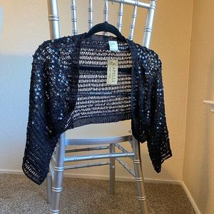 *NEVER WORN* Black Capelli Sequin Shrug